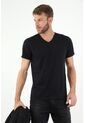 Camiseta Cuello V Negra Para Hombre de Tennis