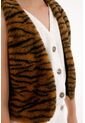 Chaleco De Tela Afelpada Animal Print Para Niña de Tennis
