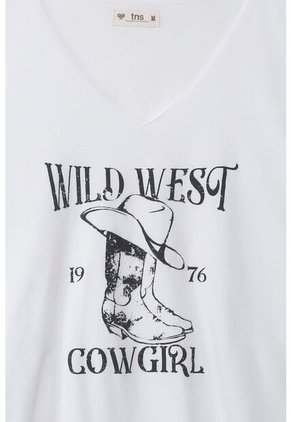 Tennis Camiseta Boxy Fit Manga Sisa Blanca Para Mujer