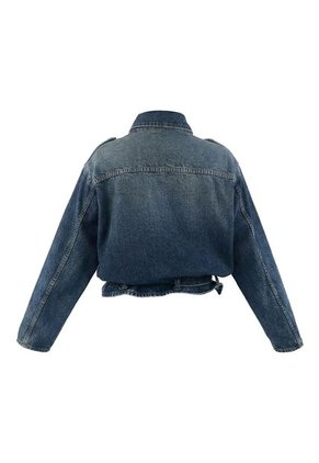 Tennis Abrigo Fit Relajado Con Botones Dobles Azul Para Mujer