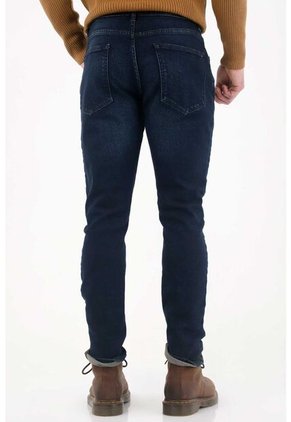 Tennis Jean Skinny Tono Oscuro Azul Con Diseño Limpio Para Hombre