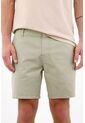 Tennis Bermuda Regular Fit Con Frente Limpio Y Bolsillos Diagonales En Algodón Verde Oliva Para Hombre de Tennis