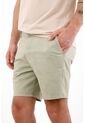 Tennis Bermuda Regular Fit Con Frente Limpio Y Bolsillos Diagonales En Algodón Verde Oliva Para Hombre de Tennis