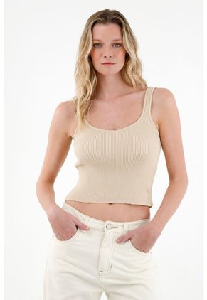 Tennis Camiseta Tejida Café Para Mujer