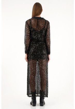 Tennis Vestido Con Transparencia Y Brillo Para Mujer