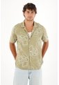 Tennis Camisa Tipo Bowling Estampada Con Textura Ligera Para Hombre de Tennis