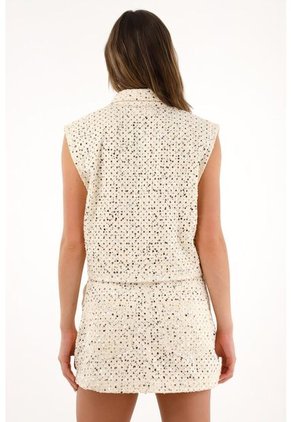 Tennis Chaleco Crop Con Lentejuelas Para Mujer