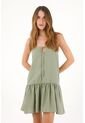 Tennis Vestido Corto De Tela Con Textura Verde Para Mujer de Tennis