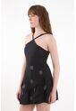 Tennis Vestido Corto Con Estampado Negro Para Mujer de Tennis