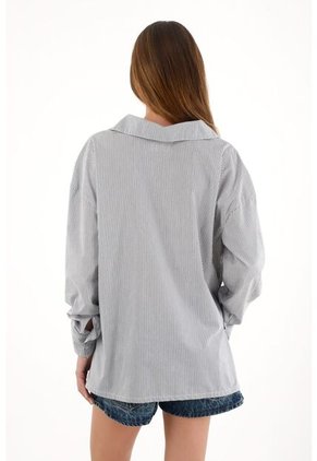 Tennis Camisa De Rayas Con Recogido En Ruedo Para Mujer