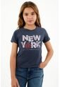 Camiseta Azul Con Estampado NY Para Niña de Tennis