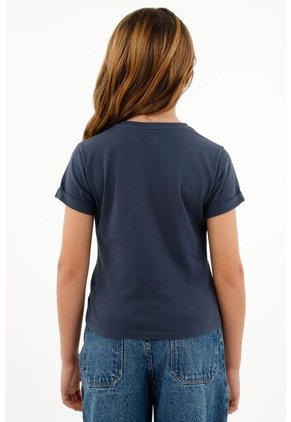 Camiseta Azul Con Estampado NY Para Niña