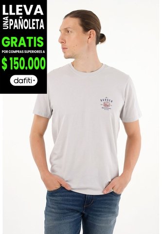 Tennis Camiseta Gris Estampada Para Hombre Tennis