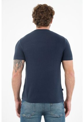 Tennis Camiseta Cuello Redondo Azul Para Hombre