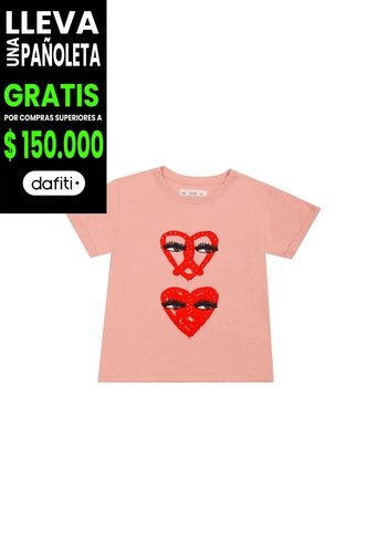Camiseta Rosada Con Estampado Para Niña Tennis