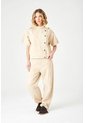 Tennis Pantalón Relaxed Con Textura En Relieve De Algodón Beige Para Mujer de Tennis