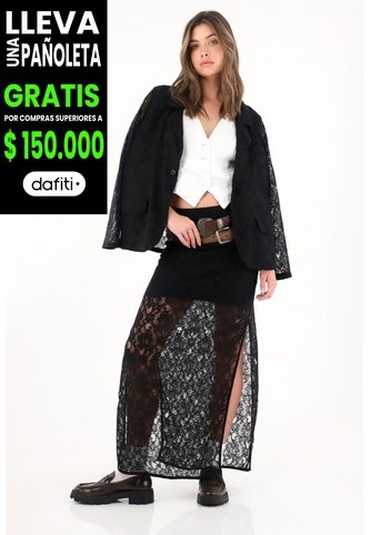 Tennis Blazer Negro En Encaje Para Mujer Tennis