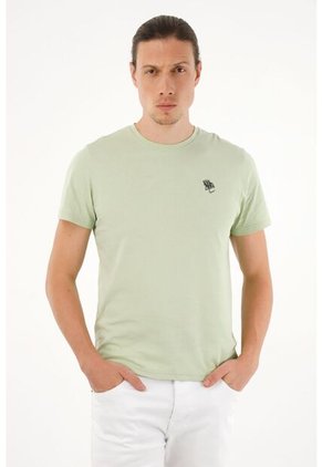 Tennis Camiseta Verde Estampada En Espalda Para Hombre