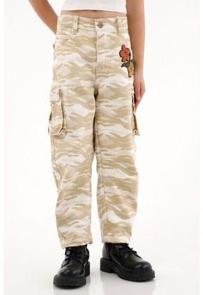 Pantalón Horseshoe Con Bordado De Flores Crudo Para Niña