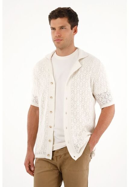 Tennis Camiseta Crudo De Tejido Abierto Para Hombre