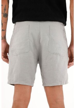 Tennis Bermuda Chino En 100% Lino Gris Para Hombre