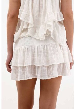 Tennis Falda Corta Con Boleros Crudo Para Mujer