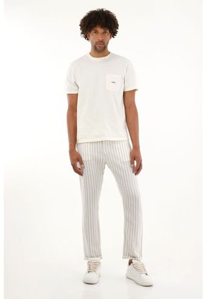 Pantalón Verde Con Diseño A Rayas Para Hombre