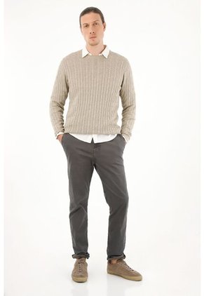 Tennis Buzo Gris Cuello Redondo Tejido Para Hombre