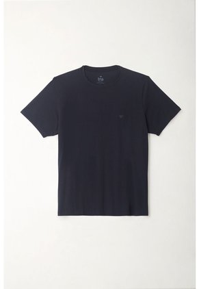 Camiseta Cuello Redondo Azul Para Hombre
