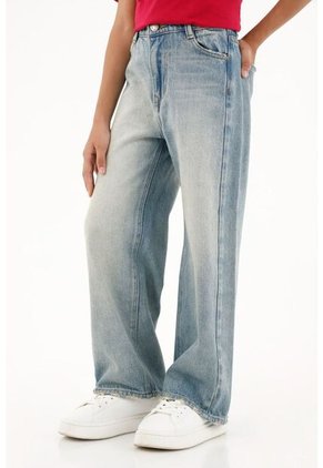 Jean Wide Leg Tiro Alto Para Niña