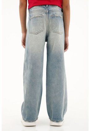 Jean Wide Leg Tiro Alto Para Niña