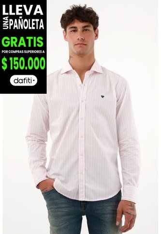 Camisa Rosada A Rayas Para Hombre Tennis