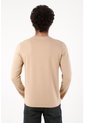 Tennis Camiseta Manga Larga Corte Recto Con Logo Tonal Discreto En Algodón Beige Para Hombre de Tennis