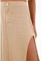 Falda Crudo En 100% Lino Con Abertura Para Mujer de Tennis