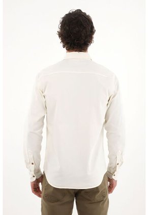 Tennis Camisa En Dril Con Bolsillos Crudo Para Hombre