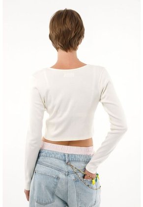 Tennis Camiseta Crudo Abierta Con Tiras Para Anudar Para Mujer