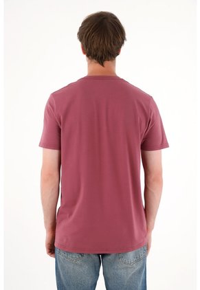 Camiseta Con Raqueta Estampada Roja Para Hombre