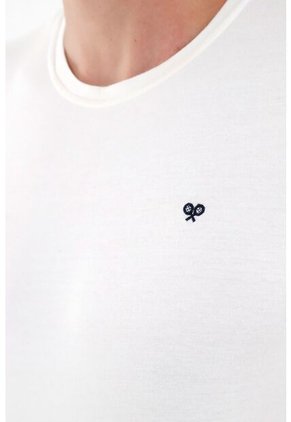 Tennis Camiseta Blanca Manga Corta Para Hombre