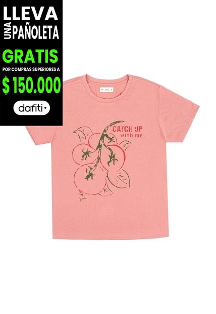 Camiseta Naranja Con Estampado Para Mujer