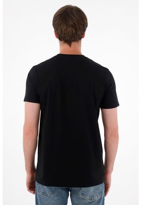 Tennis Camiseta Manga Corta En 100% Algodón Negra Para Hombre