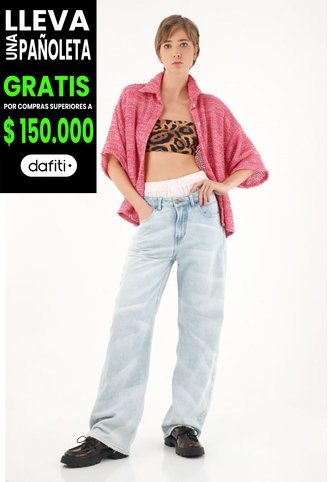 Camisa Rosada En Tela Tipo Tweed Para Mujer Tennis
