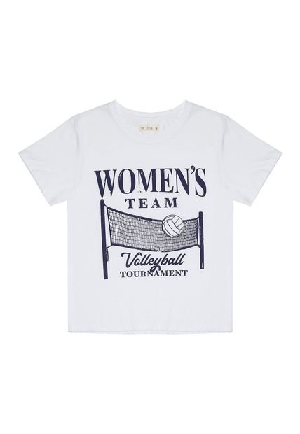 Camiseta Blanca Con Estampado Para Mujer