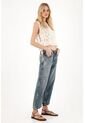 Tennis Jean Recto Con Ajuste De Botones Azul Para Mujer de Tennis
