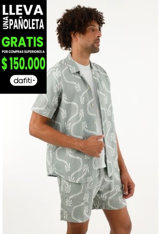 Tennis Camisa Con Estampado De Palmeras Para Hombre Tennis