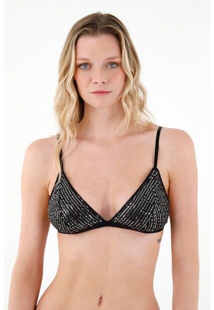 Top Con Diseño De Lentejuelas Negro Para Mujer