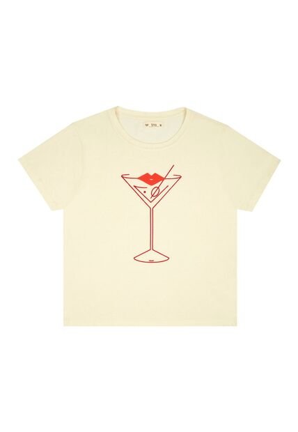 Tennis Camiseta Estampada Crudo Para Mujer