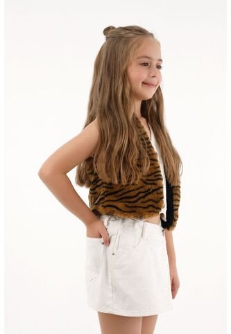 Falda Crudo Corta Con Perlas Decorativas Para Niña Tennis