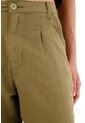 Pantalón Clásico Verde En 100% Lino Para Mujer de Tennis
