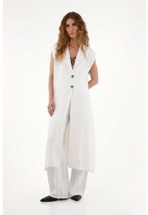 Tennis Kimono Largo Blanco Manga Sisa Para Mujer