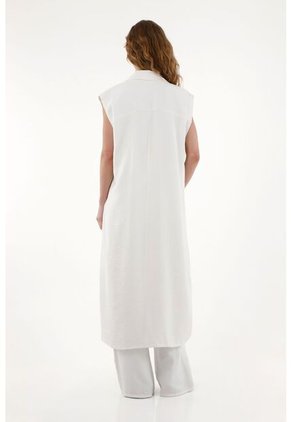 Tennis Kimono Largo Blanco Manga Sisa Para Mujer